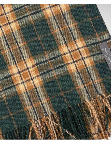 Dark Green Check Scarf| JOHN TWEED TAILORED
