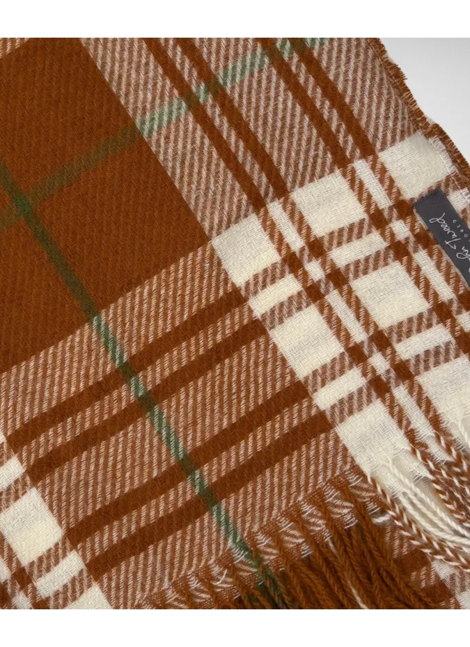 Cachecol Xadrez Terracota| JOHN TWEED TAILORED