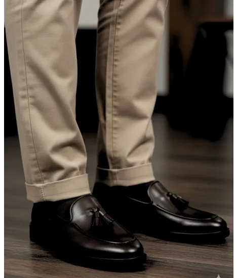 Sapato Mocassin Berloque Castanho| JOHN TWEED TAILORED