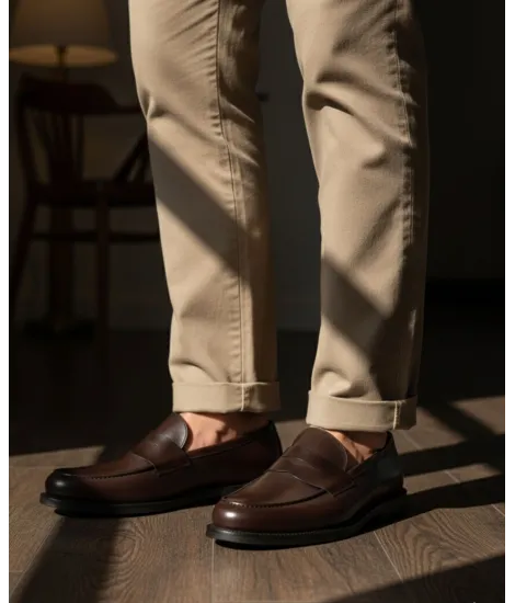 Brown Loafer Shoe| JOHN TWEED TAILORED