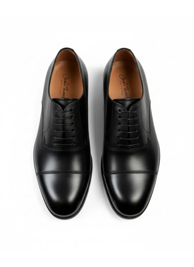 Oxford Shoe with Rubber Sole in Black| JOHN TWEED TAILORED