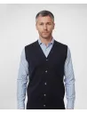 Navy Cotton and Cashmere Vest| JOHN TWEED TAILORED