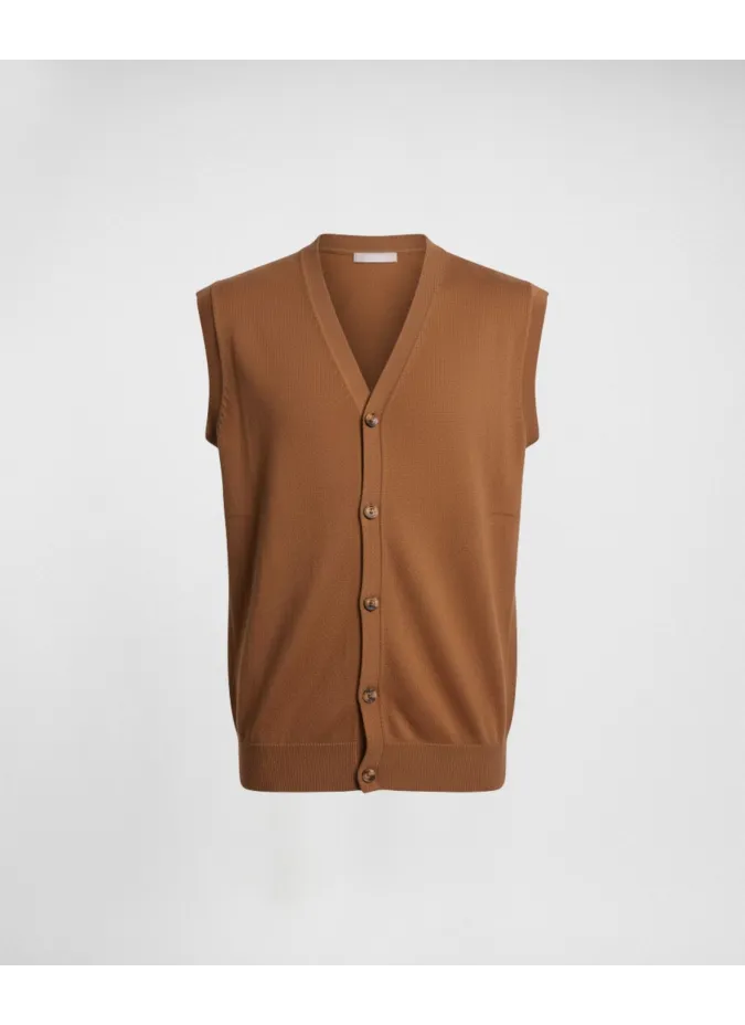 Chaleco Camel de Algodón y Cachemira| JOHN TWEED
