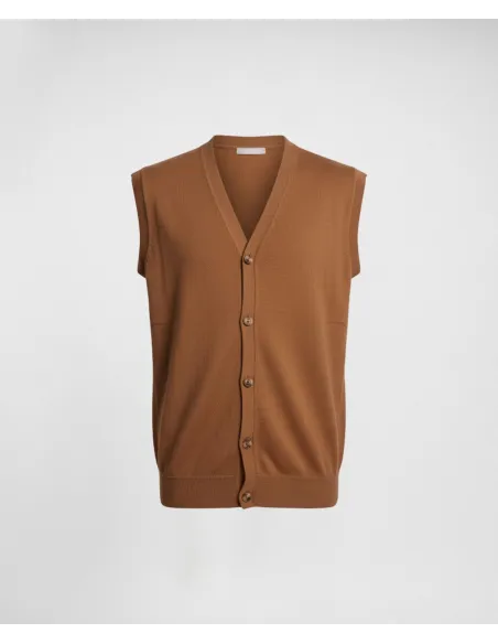 Chaleco Camel de Algodón y Cachemira| JOHN TWEED