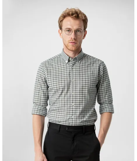 Camisa de Franela a Cuadros Verde| JOHN TWEED