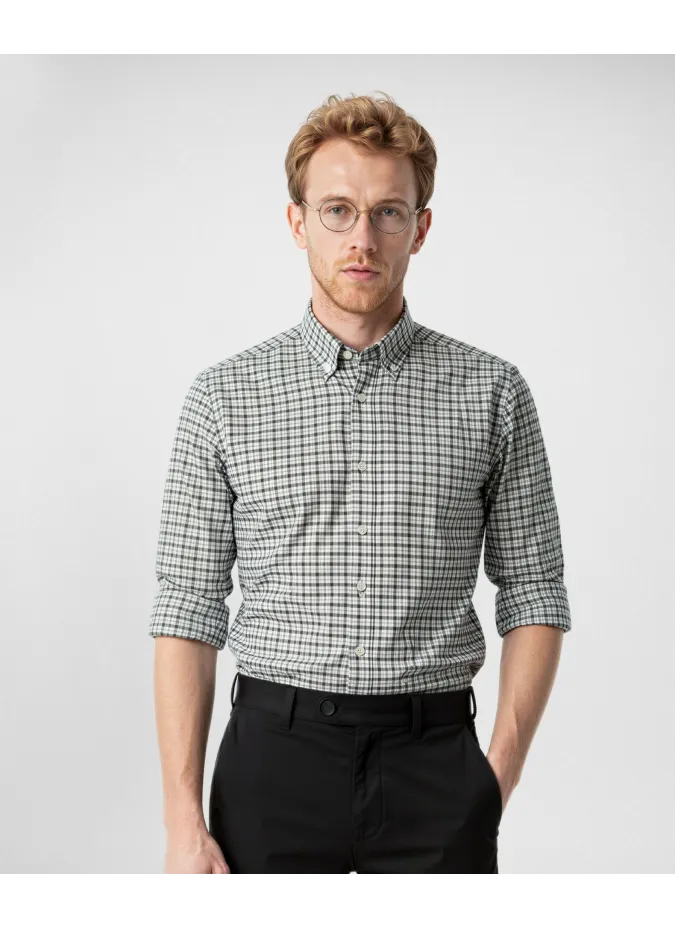 Camisa de Franela a Cuadros Verde| JOHN TWEED