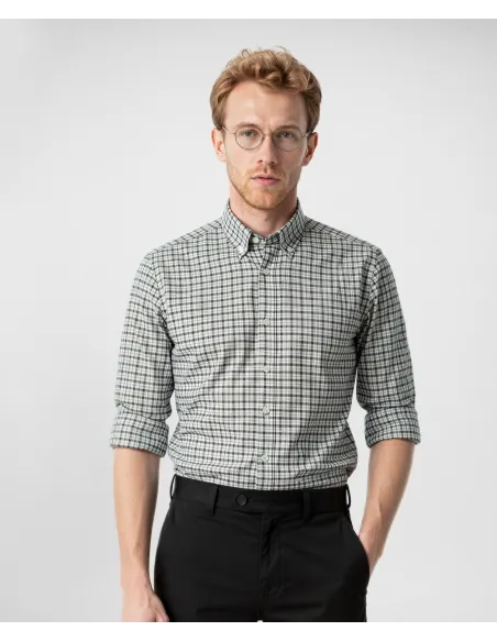 Camisa de Franela a Cuadros Verde| JOHN TWEED