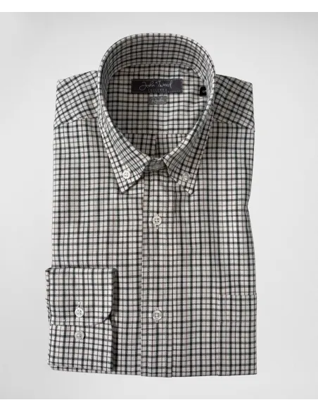 Camisa de Franela a Cuadros Verde| JOHN TWEED