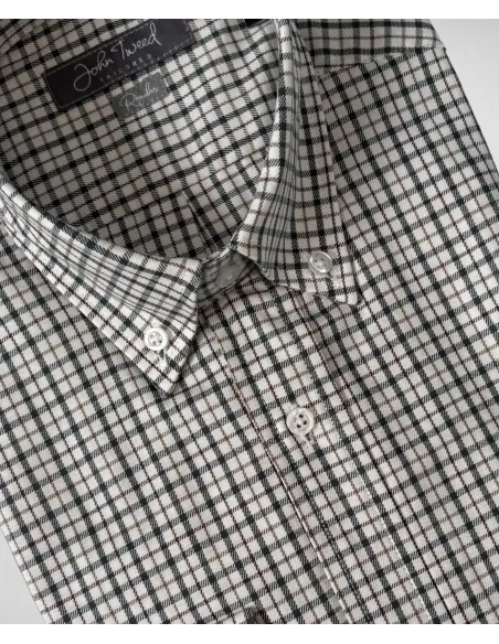 Green Checked Flannel Shirt| JOHN TWEED TAILORED