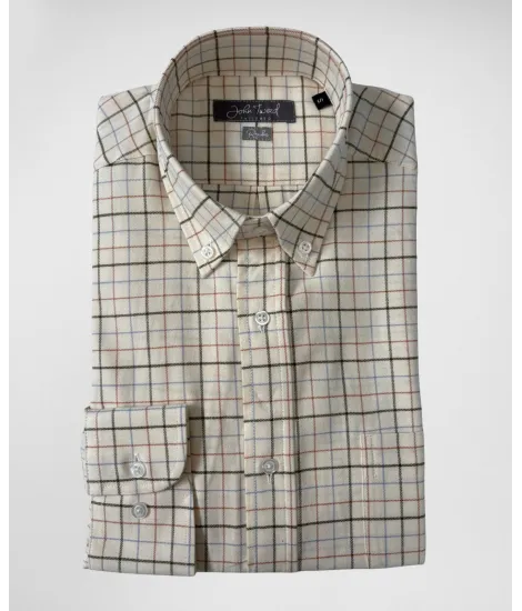 Camisa de Franela a Cuadros Verde y Camel 2