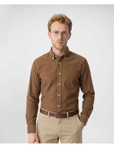 Camisa Bombazina Camel| JOHN TWEED TAILORED