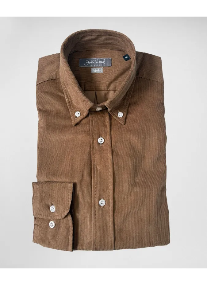 Camisa Bombazina Camel| JOHN TWEED TAILORED