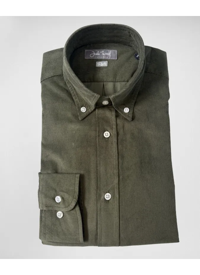 Camisa Bombazina Verde| JOHN TWEED TAILORED