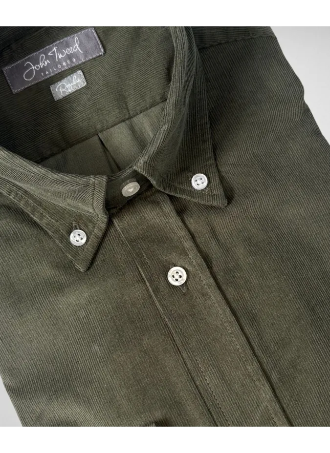 Camisa Bombazina Verde| JOHN TWEED TAILORED