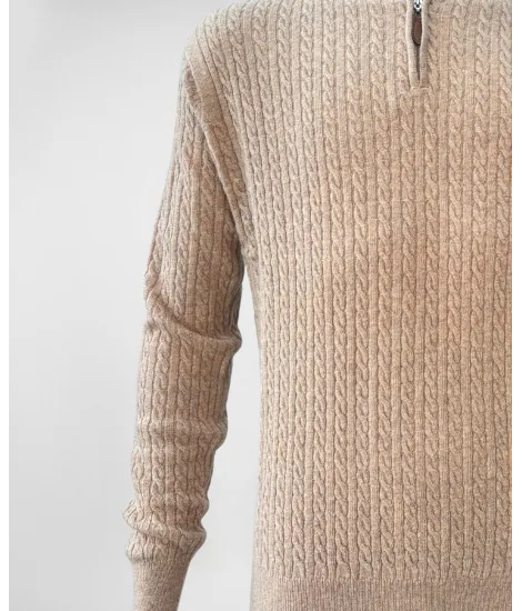 Polo con Cremallera Beige| JOHN TWEED 2