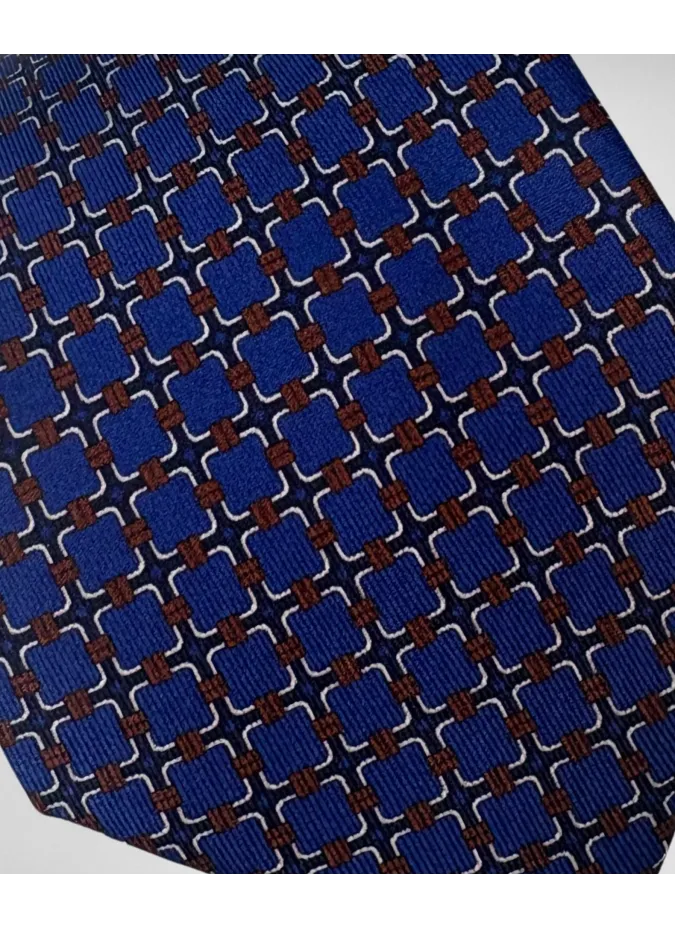 Corbata Azul Marino y Marrón| JOHN TWEED TAILORED