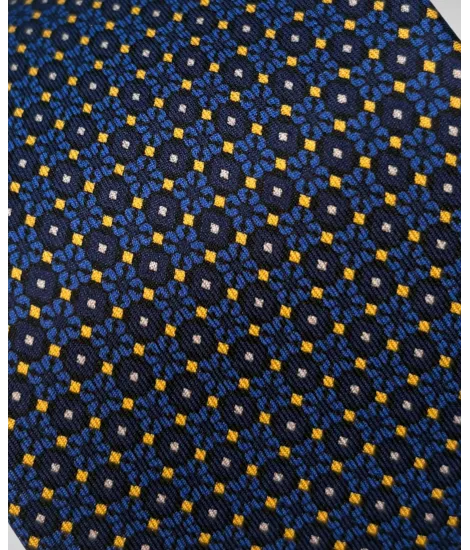 Gravata Marinho com Desenho Amarelo| JOHN TWEED TAILORED 2