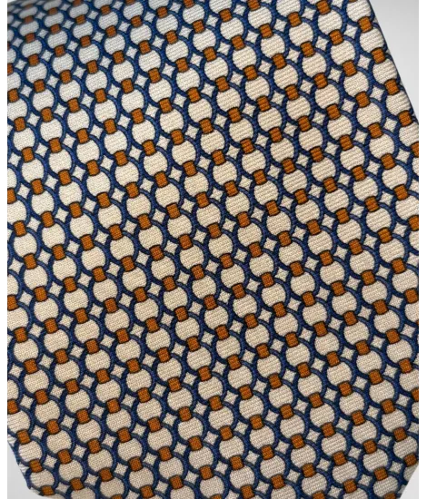 Corbata Beige con Diseño Marino| JOHN TWEED 2