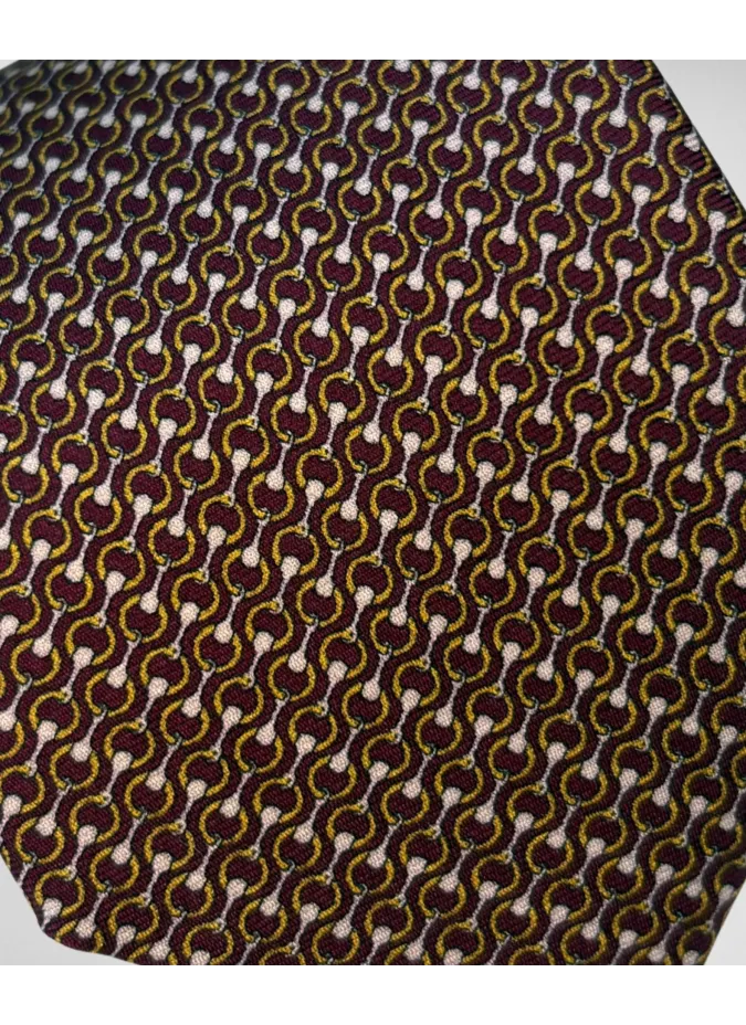 Beige Tie with Navy Pattern| JOHN TWEED TAILORED