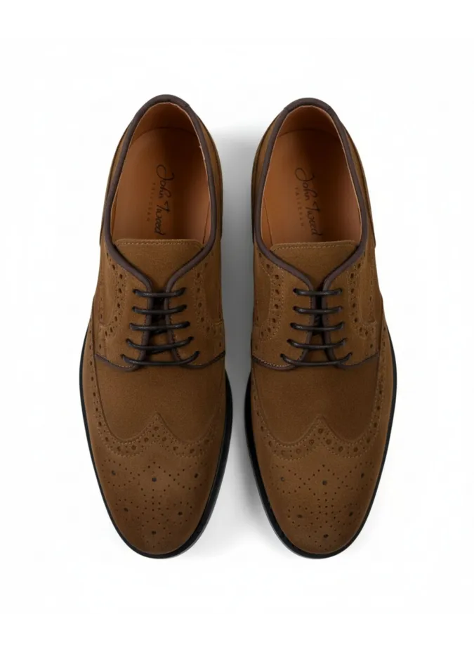 Camel Brogue Shoe| JOHN TWEED TAILORED