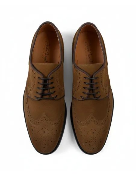 Camel Brogue Shoe| JOHN TWEED TAILORED