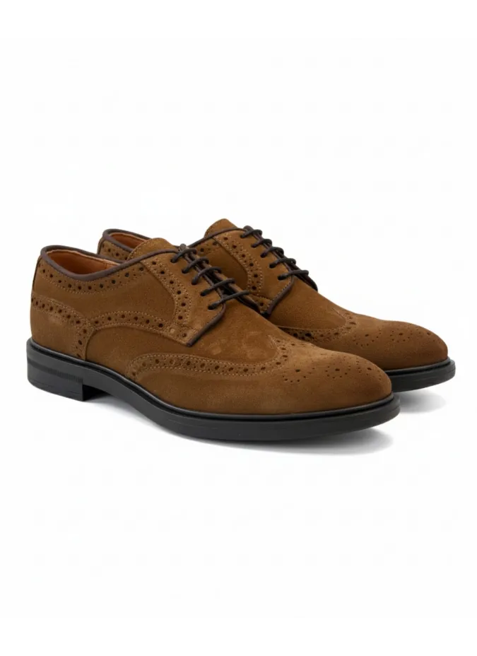 Camel Brogue Shoe| JOHN TWEED TAILORED