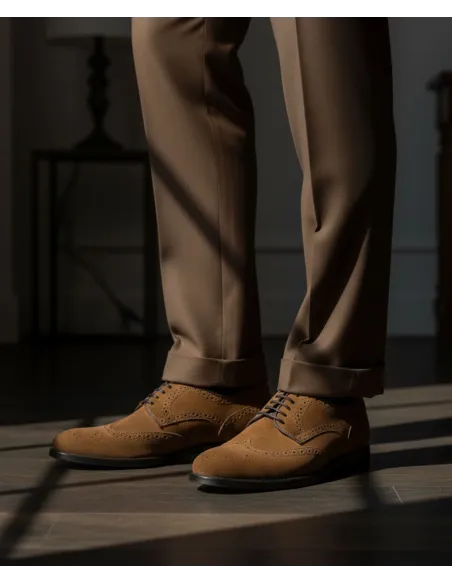 Camel Brogue Shoe| JOHN TWEED TAILORED