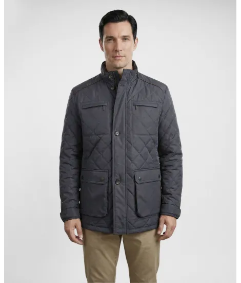 Navy Padded Parka| JOHN TWEED TAILORED
