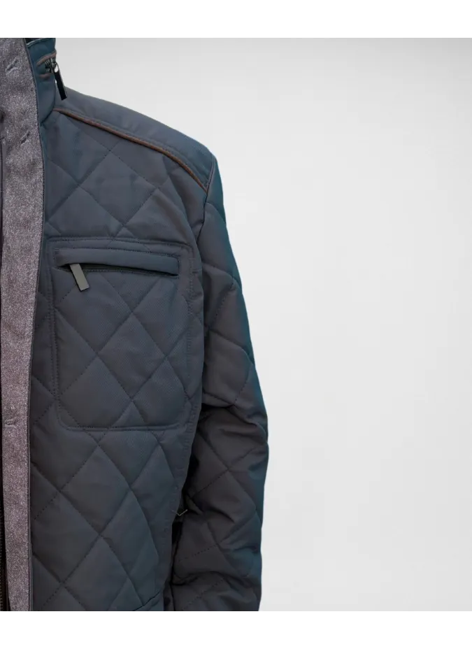 Navy Padded Parka| JOHN TWEED TAILORED