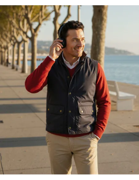 Navy Sport Vest| JOHN TWEED TAILORED