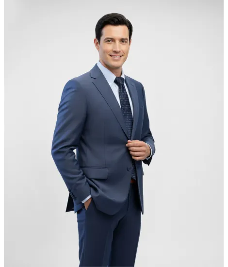 Blue Semi-Plain Suit| JOHN TWEED TAILORED