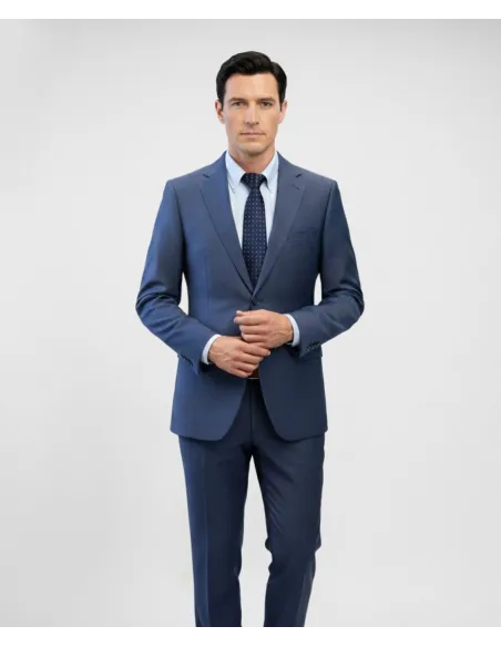 Blue Semi-Plain Suit| JOHN TWEED TAILORED