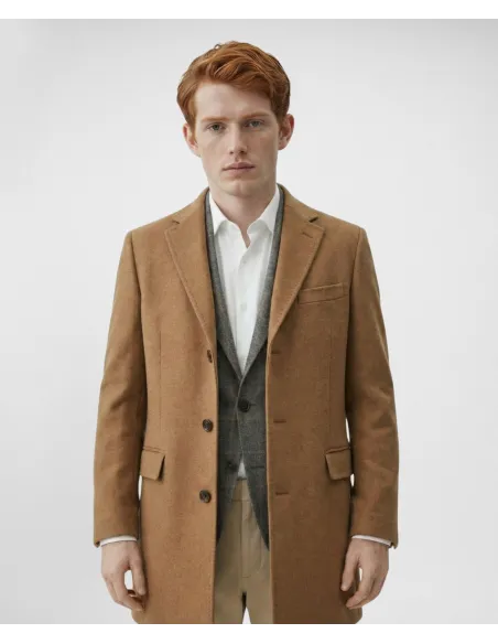 CAMEL WOOL/MOHAIR OVERCOAT | JOHN TWEED TAILORED