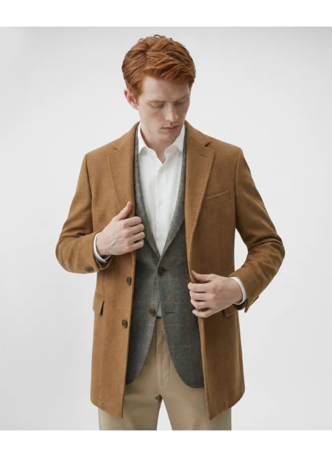CAMEL WOOL/MOHAIR OVERCOAT | JOHN TWEED TAILORED