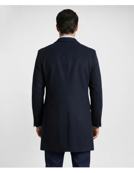 Blue Wool Overcoat| JOHN TWEED TAILORED