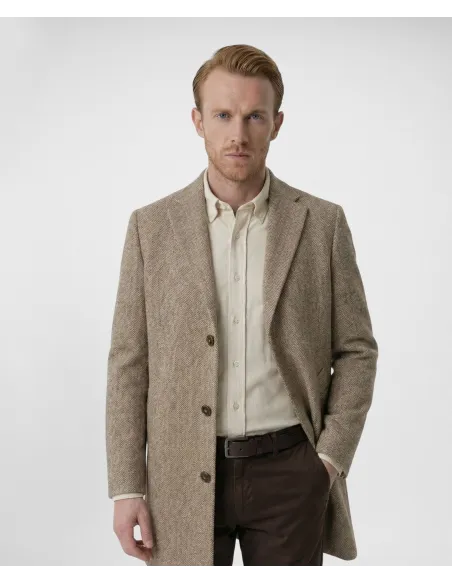 Abrigo de Lana Espiga Beige| JOHN TWEED