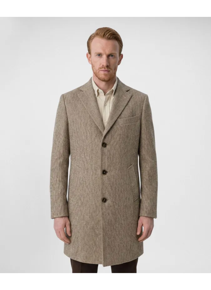 Abrigo de Lana Espiga Beige| JOHN TWEED