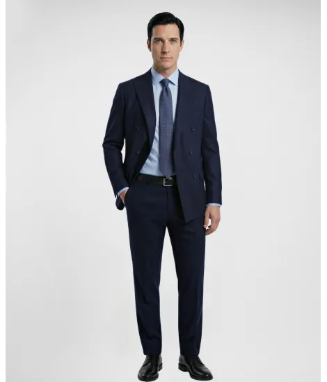 Traje Cruzado Liso Azul Marino| JOHN TWEED 2