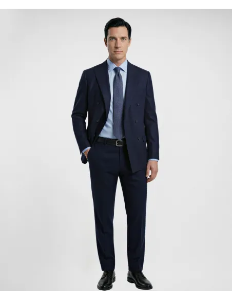 Traje Cruzado Liso Azul Marino| JOHN TWEED