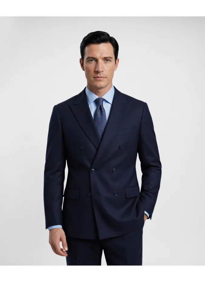 Traje Cruzado Liso Azul Marino| JOHN TWEED