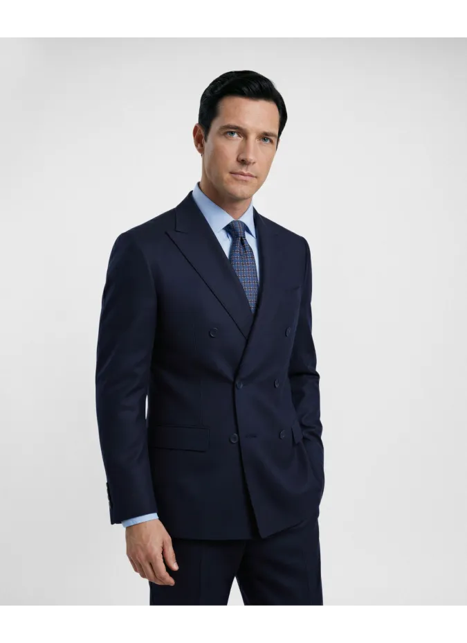 Traje Cruzado Liso Azul Marino| JOHN TWEED