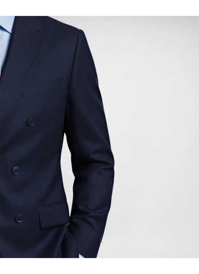 Traje Cruzado Liso Azul Marino| JOHN TWEED