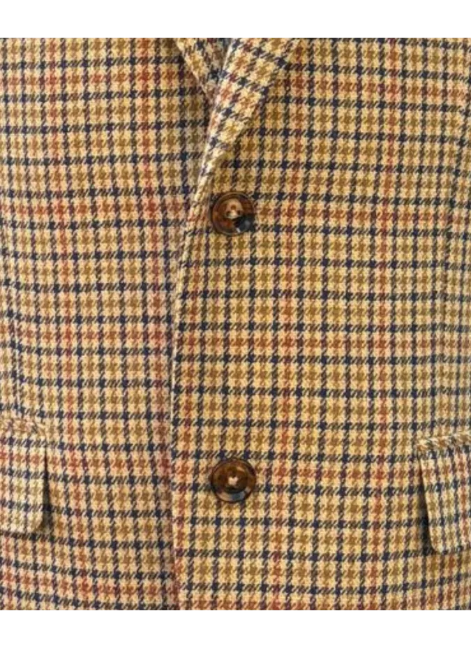 Camel Check Wool Blazer| JOHN TWEED TAILORED