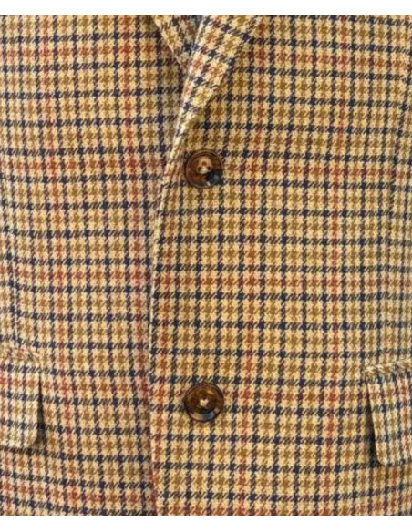 Blazer de Lã Xadrez Camel| JOHN TWEED TAILORED