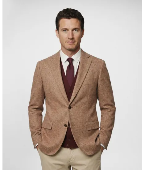 Blazer Camel Falso Liso| JOHN TWEED