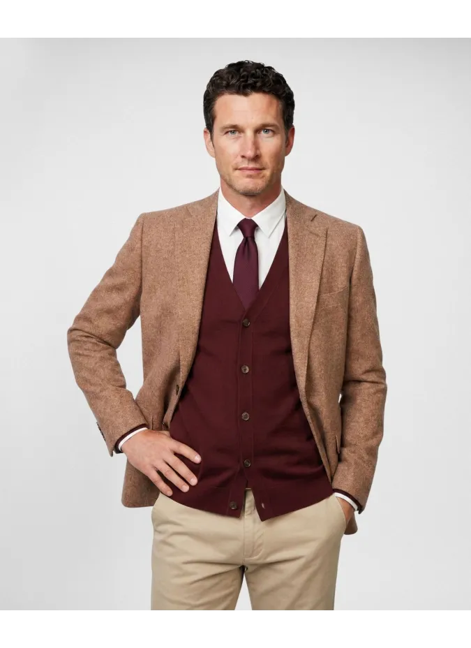 Blazer Camel Falso Liso| JOHN TWEED