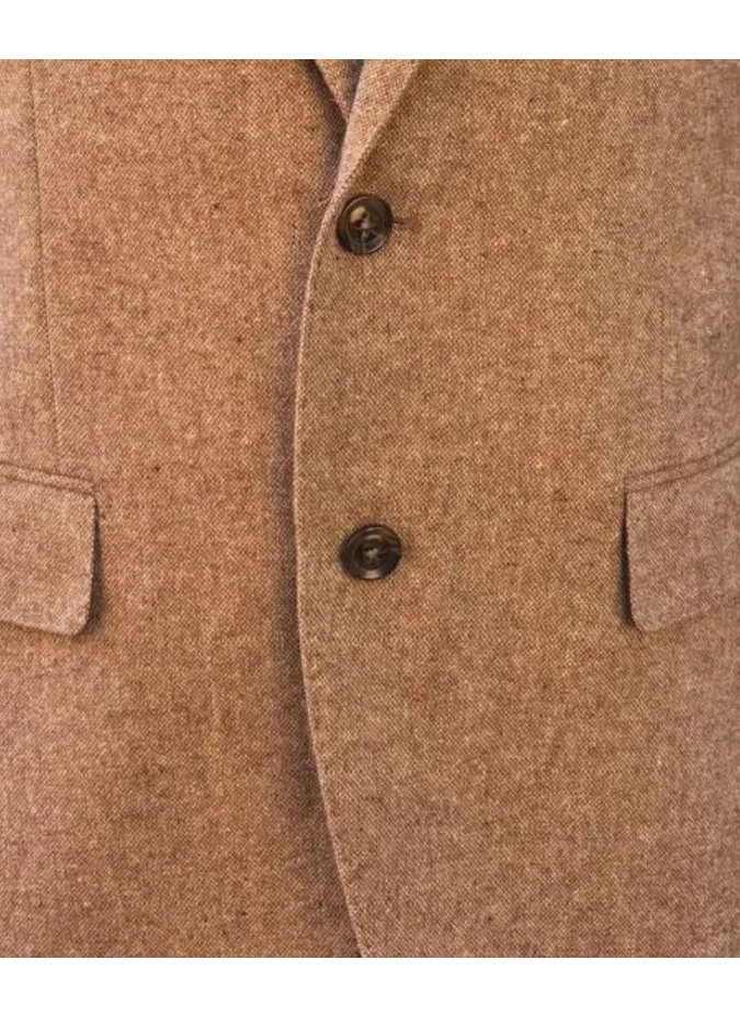 Camel Faux-Plain Blazer| JOHN TWEED TAILORED