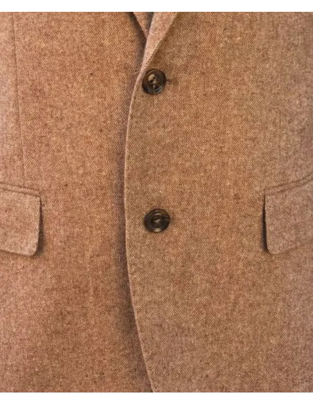 Camel Faux-Plain Blazer| JOHN TWEED TAILORED