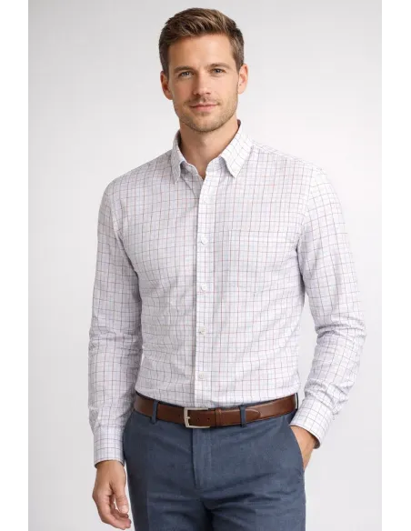 Camisa Vaiella Xadrez Bege| JOHN TWEED TAILORED
