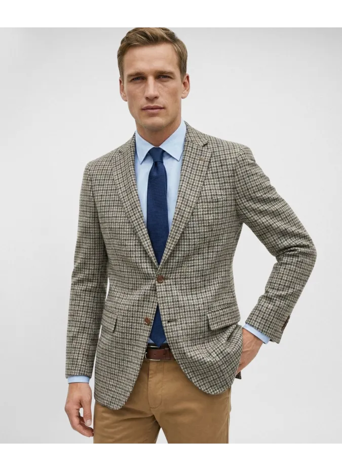 Blazer Pied Poule Camel| JOHN TWEED TAILORED